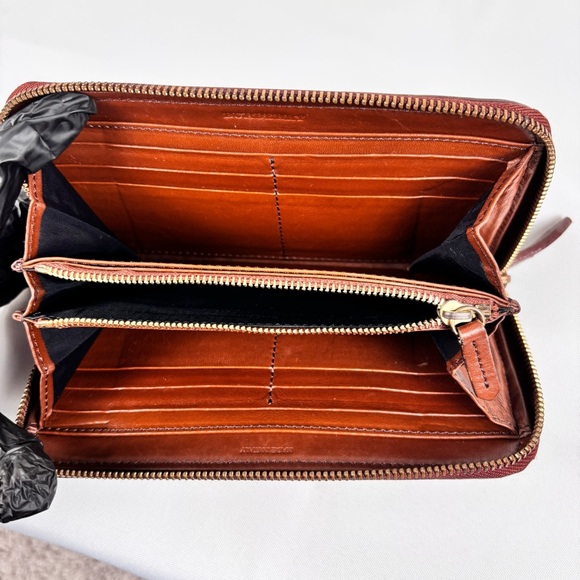 Burberry Brown Beige Fabric and Leather Leighton Continental Wallet Authentic - Picture 9 of 13